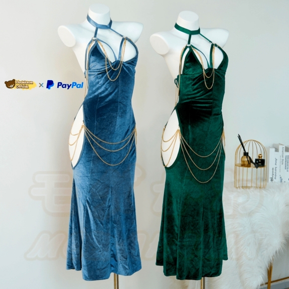 Viral Modakawa TikTok Dress Velvet - Picture 1 of 4